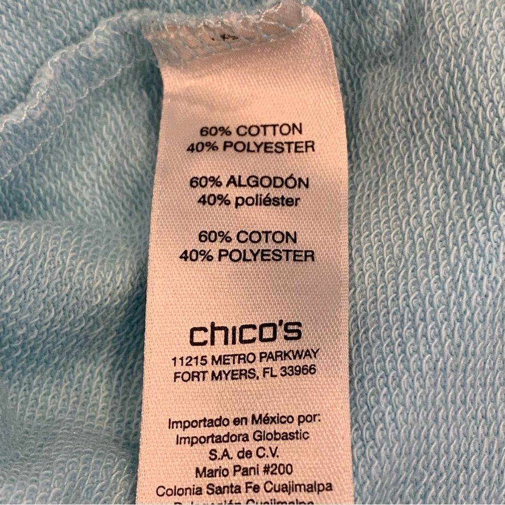 Weekends by Chicos Blue Hooded Pullover Size XL - Picture 6 of 10